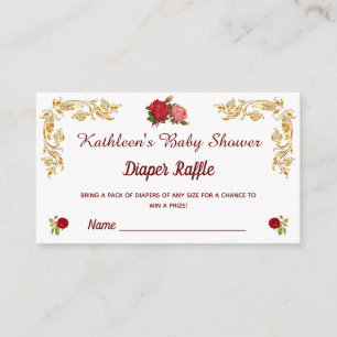 Carte D'accompagnement Aquarelle Stylish Floral Diaper Tickets En