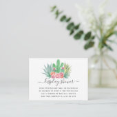 Carte D'accompagnement Aquarelle Succulents Baby shower Affichage douche (Debout devant)