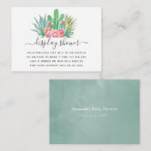 Carte D'accompagnement Aquarelle Succulents Baby shower Affichage douche (Devant / Derrière)