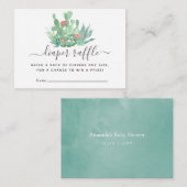 Carte D'accompagnement Aquarelle Succulents Baby shower Déchets Raffle (Devant / Derrière)