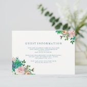 Carte D'accompagnement Aquarelle Succulents et fleurs Détails de l'invité (Debout devant)