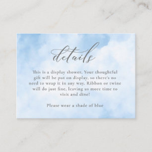 Carte D'accompagnement Aquarelle sur le nuage 9 Détails de la douche