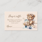 Carte D'accompagnement Aquarelle Teddy ours diaper billet de tirage (Devant)