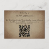 Carte D'accompagnement Aquarelle tournesol Vache Crâne Mariage QR code (Dos)