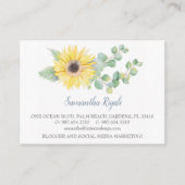 Carte D'accompagnement Aquarelle tournesol vert Eucalyptus Business (Devant)