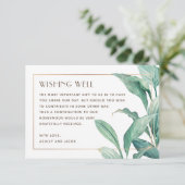 Carte D'accompagnement Aquarelle Tropical verdure mariage souhaitant bien (Debout devant)