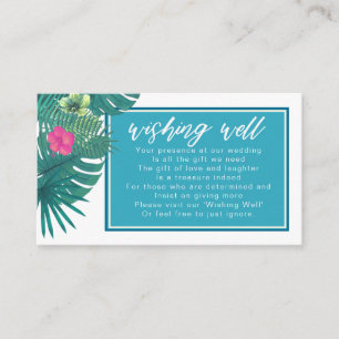 Carte D'accompagnement Aquarelle Tropical Wishing Well V2 Turquoise ID577