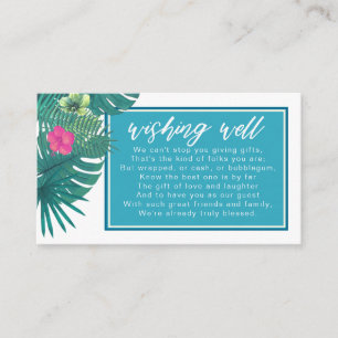 Carte D'accompagnement Aquarelle Tropical Wishing Well V3 Turquoise ID577
