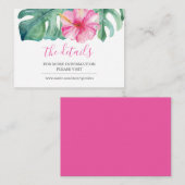 Carte D'accompagnement Aquarelle tropicale Botanique Détails de l'invité (Devant / Derrière)