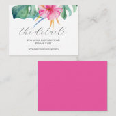 Carte D'accompagnement Aquarelle tropicale Botanique Détails de l'invité  (Devant / Derrière)