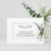 Carte D'accompagnement Aquarelle Tropicale Feuilles Mariage Wishing well (Debout devant)