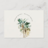 Carte D'accompagnement Aquarelle tropicale Palm Tree Mariage QR CODE RSVP (Dos)