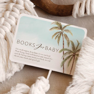 Carte D'accompagnement Aquarelle Tropicale Palm Trees Livres Pour Bébé