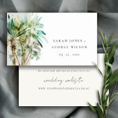 Carte D'accompagnement Aquarelle tropicale Palm Trees Site Mariage