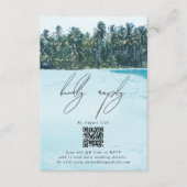 Carte D'accompagnement Aquarelle tropicale Palms & Mariage de plage (Devant)