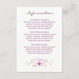 Carte D'accompagnement Aquarelle tropicale pourpre à orchidée