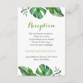 Carte D'accompagnement Aquarelle tropicale Vert Monstère Feuilles (Devant)