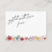 Carte D'accompagnement Aquarelle Typographie Fleur sauvage Affichage douc (Dos)