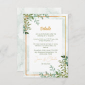 Carte D'accompagnement Aquarelle verdure feuillage feuille mariage (Devant / Derrière)