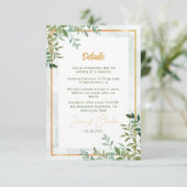 Carte D'accompagnement Aquarelle verdure feuillage feuille mariage (Debout devant)