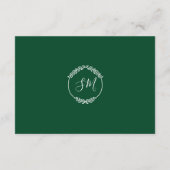 Carte D'accompagnement Aquarelle Verdure Foliage Réception de mariage (Dos)