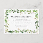 Carte D'accompagnement Aquarelle Verdure Mariage Hôtel Hébergement (Devant)