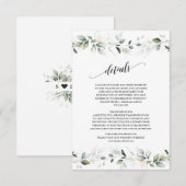 Carte D'accompagnement Aquarelle Verdure Or Feuilles Mariages Détails (Devant / Derrière)