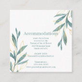 Carte D'accompagnement Aquarelle Vert or Floral Mariage Hébergement (Devant)