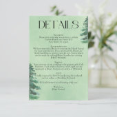 Carte D'accompagnement Aquarelle verte Fir Trees Rustique Mariage Nature (Debout devant)