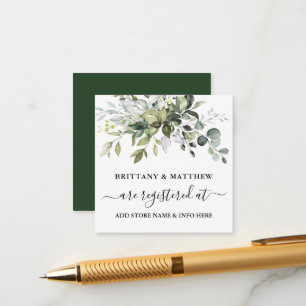 Carte D'accompagnement Aquarelle verte Registre Mariage Vert