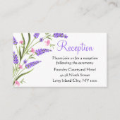 Carte D'accompagnement Aquarelle violet été Réception de mariage floral (Devant)