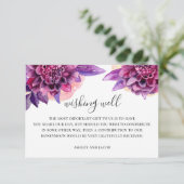 Carte D'accompagnement Aquarelle violet mariage fleuri désirant bien (Debout devant)