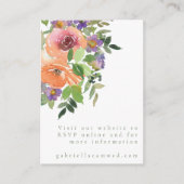 Carte D'accompagnement Aquarelle violet Mariage Floral Site Web QR Code (Devant)