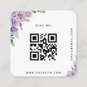 Carte D'accompagnement Aquarelle violet Rose Mariage QR Code RSVP Chic (Dos)