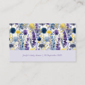 Carte D'accompagnement Aquarelle violette jaune Fleur sauvage Déchets Raf (Dos)