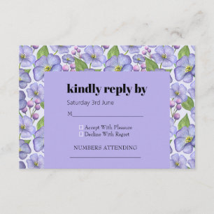 Carte D'accompagnement Aquarelle Violettes Violettes & Motif Floral