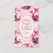 Carte D'accompagnement Aquarelle Whimsical Dragon Rosé Déchets Raffin (Devant)