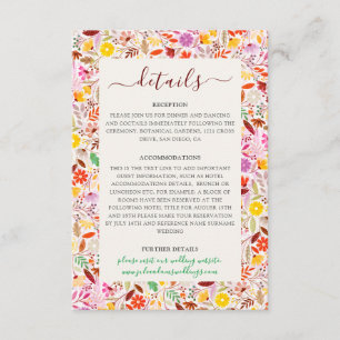 Carte D'accompagnement Aquarelles Vibrantes Fleurs de Tulipe d'Été Mariag
