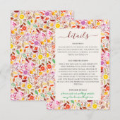 Carte D'accompagnement Aquarelles vives Fleurs de tulipe d'été Mariage (Devant / Derrière)