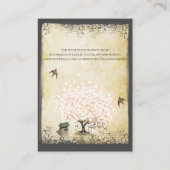 Carte D'accompagnement Arbre à feuilles en cœur rose Mariage puits de sou (Dos)