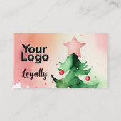 Carte D'accompagnement Arbre de Noël au code QR à l'aquarelle élégante (Dos)