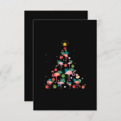 Carte D'accompagnement Arbre de Noël Flamant rose drôle (Devant / Derrière)
