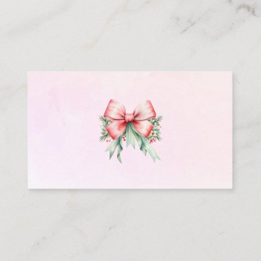 Carte D'accompagnement Arbre de Noël rose hiver devinez combien de bonbon (Dos)