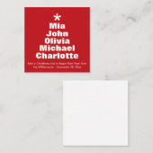 Carte D'accompagnement Arbre de Noël rouge blanc (Devant / Derrière)