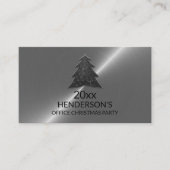 Carte D'accompagnement Arbre festif - Argent - Billet de fête de Noël (Devant)