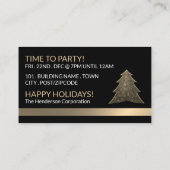 Carte D'accompagnement Arbre festif - Or - Billet de fête de Noël (Dos)