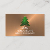 Carte D'accompagnement Arbre festif - Or Rose - Billet de fête de Noël (Devant)