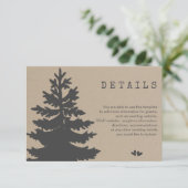 Carte D'accompagnement Arbre | Mountain Woodland Forest Détails du Mariag (Debout devant)