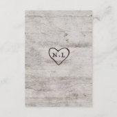 Carte D'accompagnement Arbre rustique Informations sur le Mariage de l'Ar (Dos)