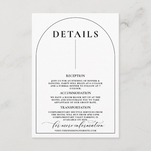 Carte D'accompagnement Arc Chic Moderne Design Élégant (Devant)